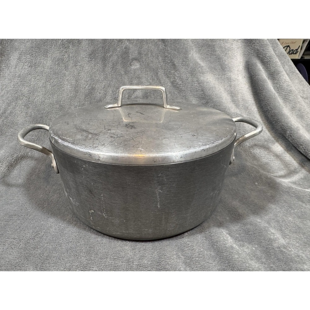 Magnalite Professional 524F 5QT Stockpot 10in Frying Pan Lid Set USA Aluminum
